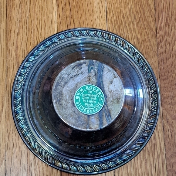 Wm. Rogers Silver Co. Silverplate Trinket Dish Bowl Tarnished Collectible Home - Picture 4 of 9